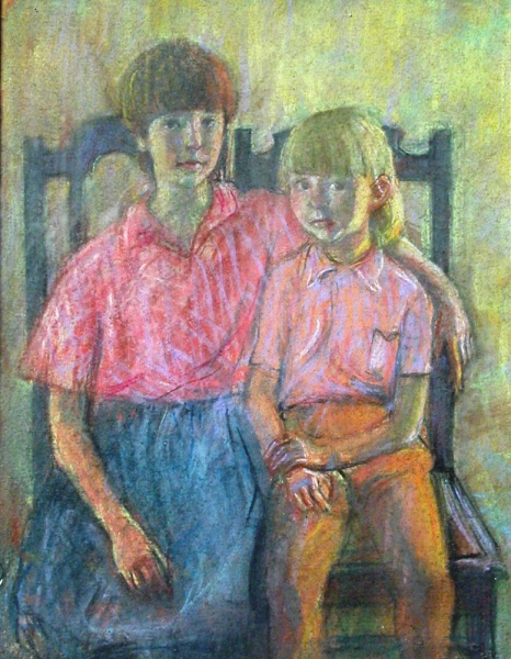 1992 "Мара и Майя"
картон, пастель
Ключевые слова: георгий уваров,пастель,портрет,семья,детство