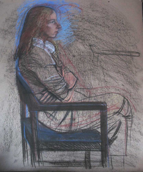 "Сандра Крастыня"
картон, пастель
Ключевые слова: георгий уваров,пастель,портрет