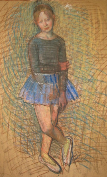 "Девочка на хореографии"
картон, пастель
Ключевые слова: георгий уваров,пастель,портрет